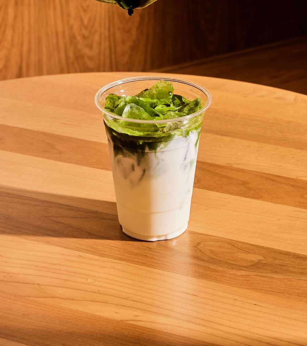 Iced matcha latte